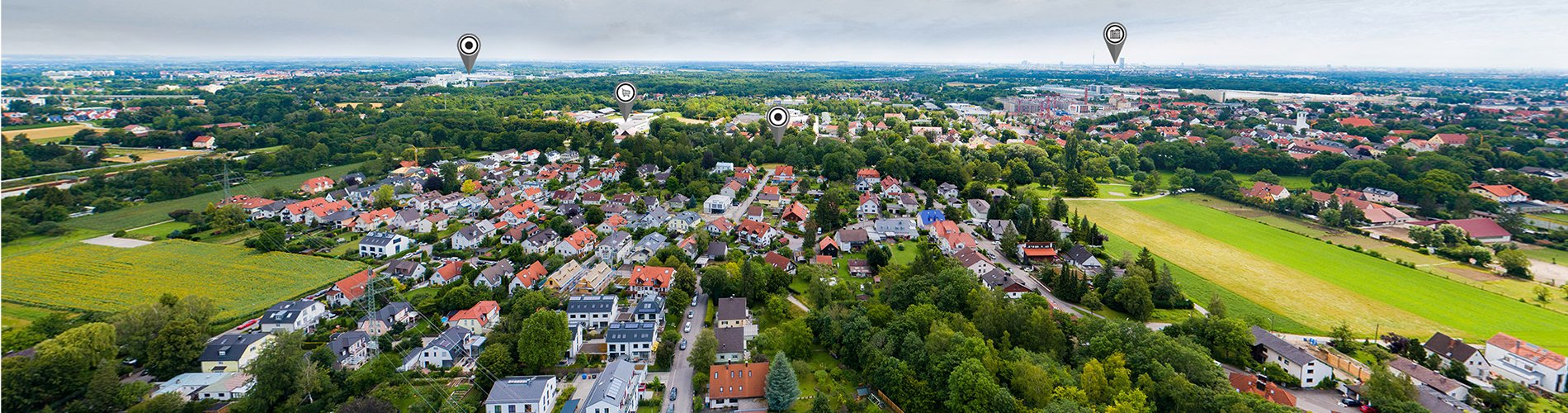 Luftaufnahmen für Immobiien, 360-Grad-Panoramabilder, Immobilie und Umgebung interaktiv erkunden, Immobilienmakler Göbenzell, Fürstenfeldbruck