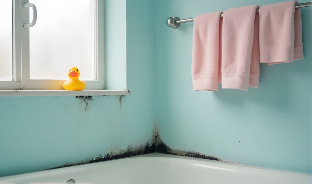 Mold Growth in Bathroom with Rubber Duck