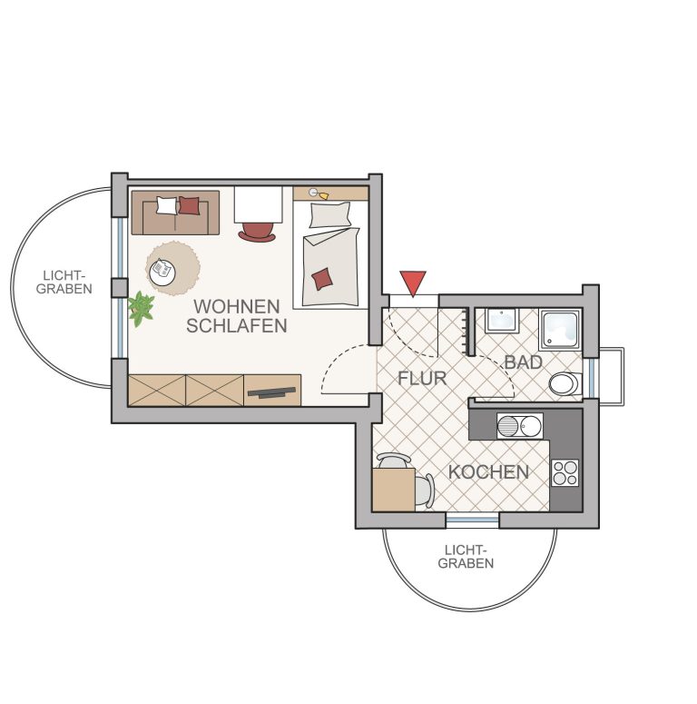 Immobilienangebot - Fürstenfeldbruck - Alle - WINDISCH IMMOBILIEN: Frisch renovierte Einzimmerwohnung in der Altbuchenau