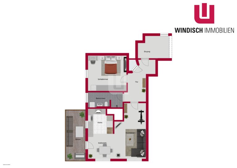 Immobilienangebot - Gröbenzell - Alle - WINDISCH - Traumhafte 2-Zi.-Wohnung mit gehobener Ausstattung und Aufzug in zentraler Lage
