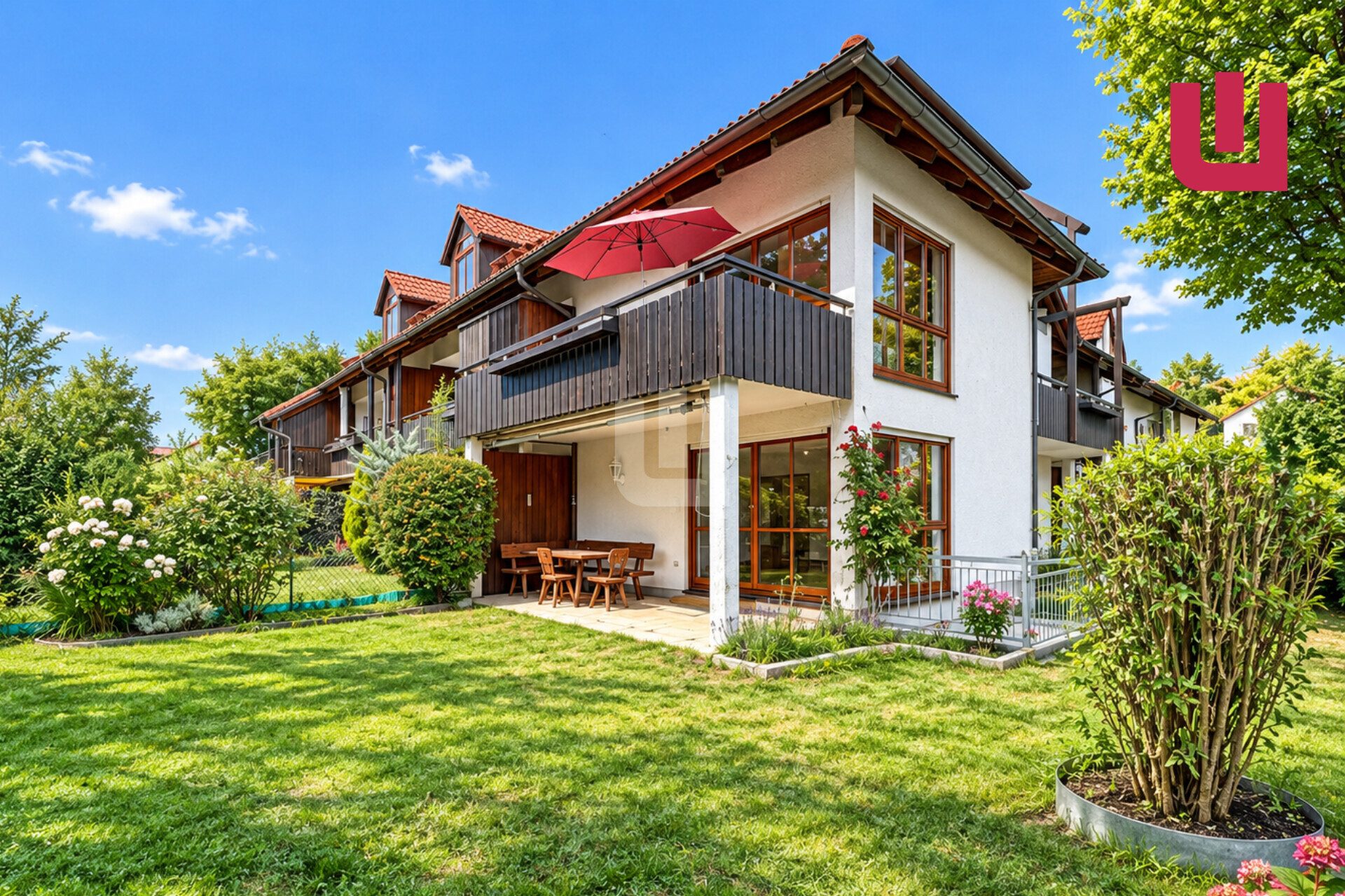 Immobilienangebot - Gröbenzell - Alle - WINDISCH - Charmante 2-Zi.-Erdgeschoss-Whg. mit wohnlichem Hobbyraum, XXL-Garten und bald Wärmepumpe