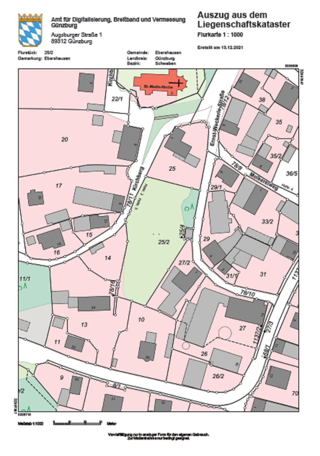Immobilienangebot - Ebershausen - Alle - Baugrundstück in Ebershausen bei Krumbach