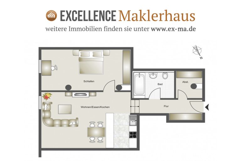 Immobilienangebot - Lauingen (Donau) - Alle - schöne 2 Zimmer-Wohnung mit 78 m² mit EBK im Herzen von Lauingen