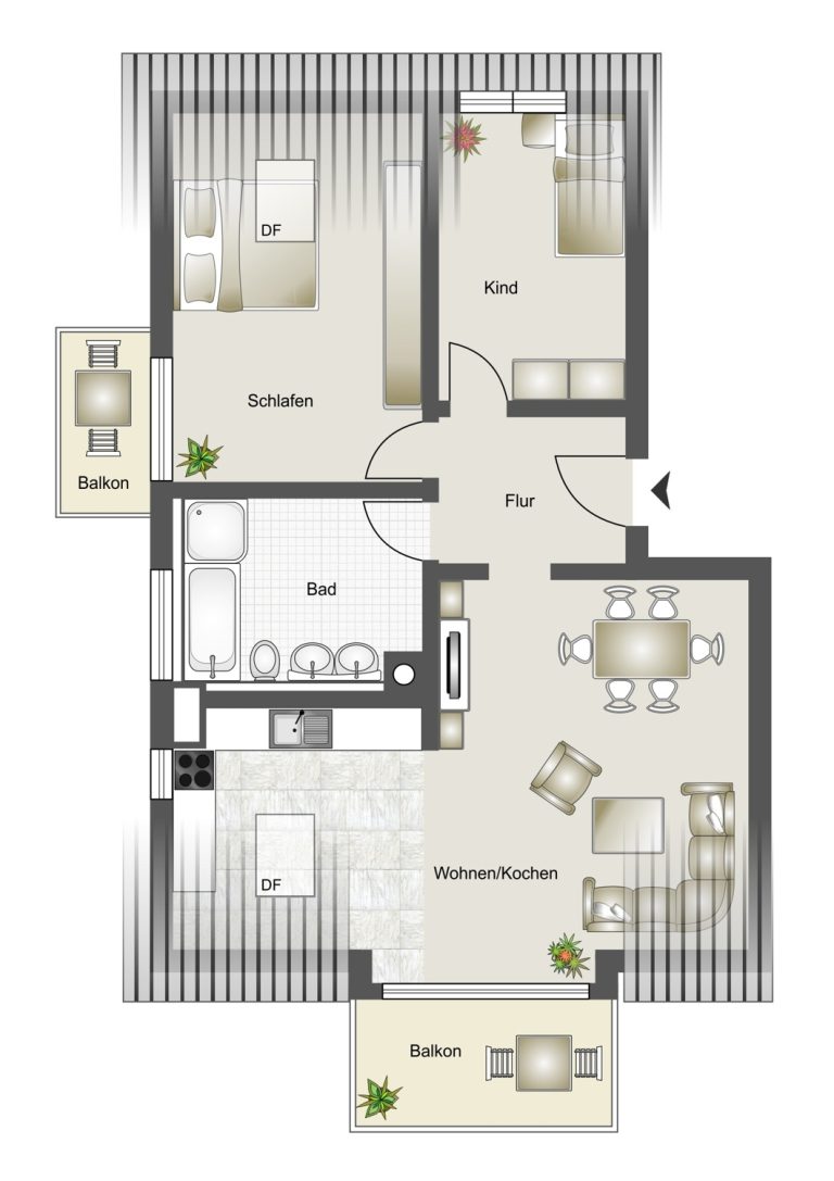Immobilienangebot - Neusäß / Westheim - Alle - Wunderschöne Obergeschosswohnung mit Balkon.