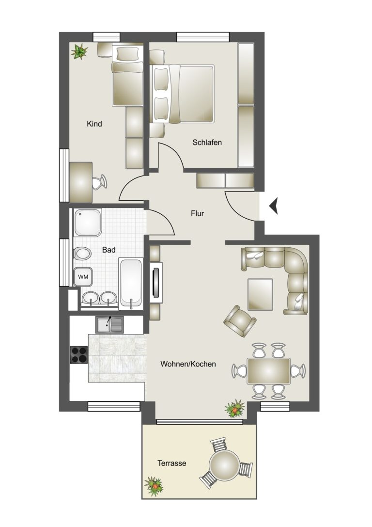 Immobilienangebot - Neusäß / Westheim - Alle - Wunderschöne Obergeschosswohnung mit Balkon.