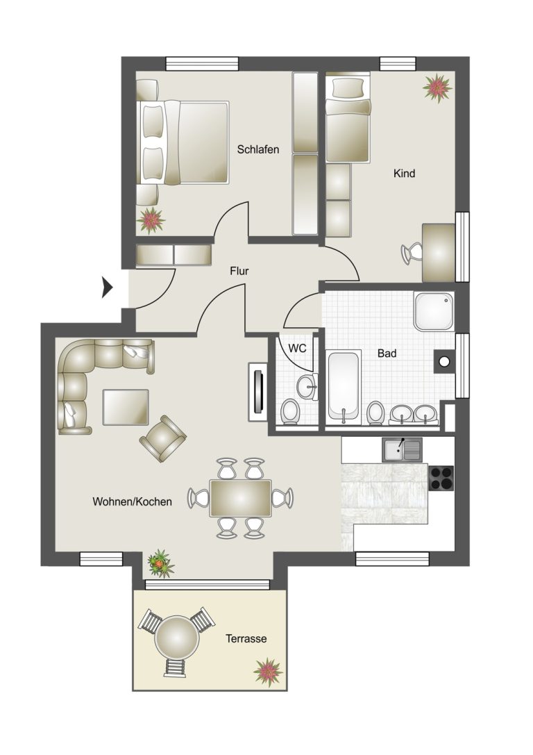 Immobilienangebot - Neusäß / Westheim - Alle - Wunderschöne Obergeschosswohnung mit Balkon.