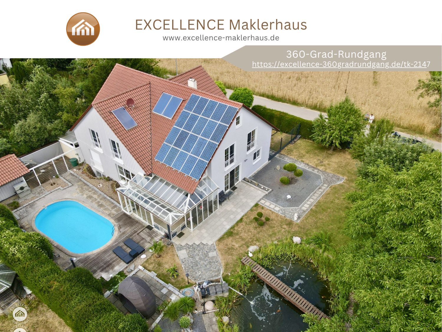 Immobilienangebot - Bibertal / Anhofen - Alle - Wohnen, wo andere Urlaub machen – Traumhaus mit Pool & Teich