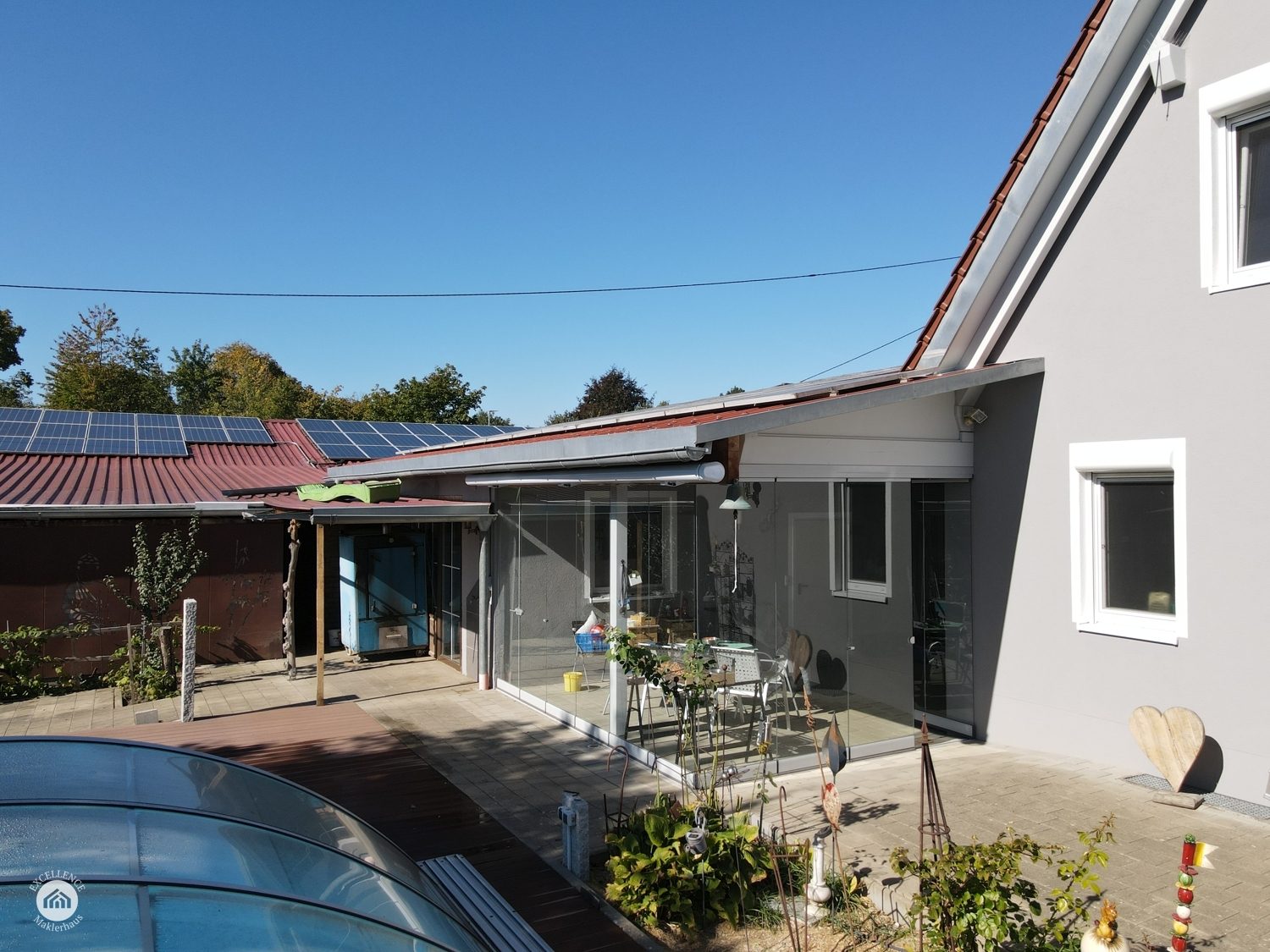 Immobilienangebot - Günzburg / Wasserburg - Alle - FAMILIENPARADIES mit Pool, Pavillon und 1.678 m² Grundstück