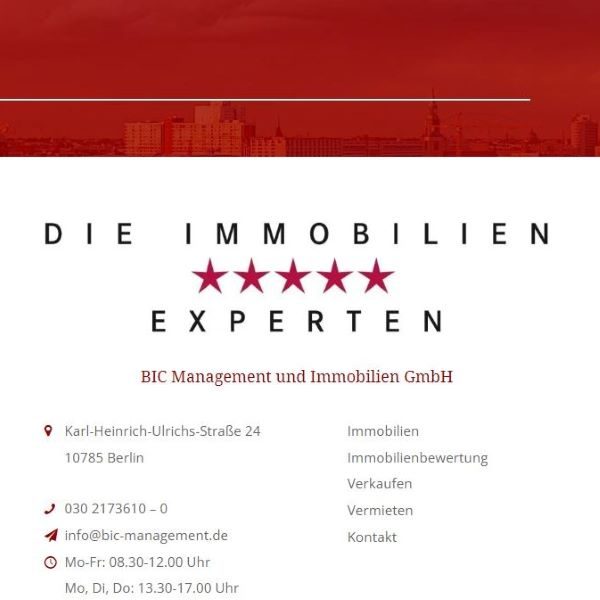 BIC Management und Immobilien GmbH - Webseiten der MaklerWerft