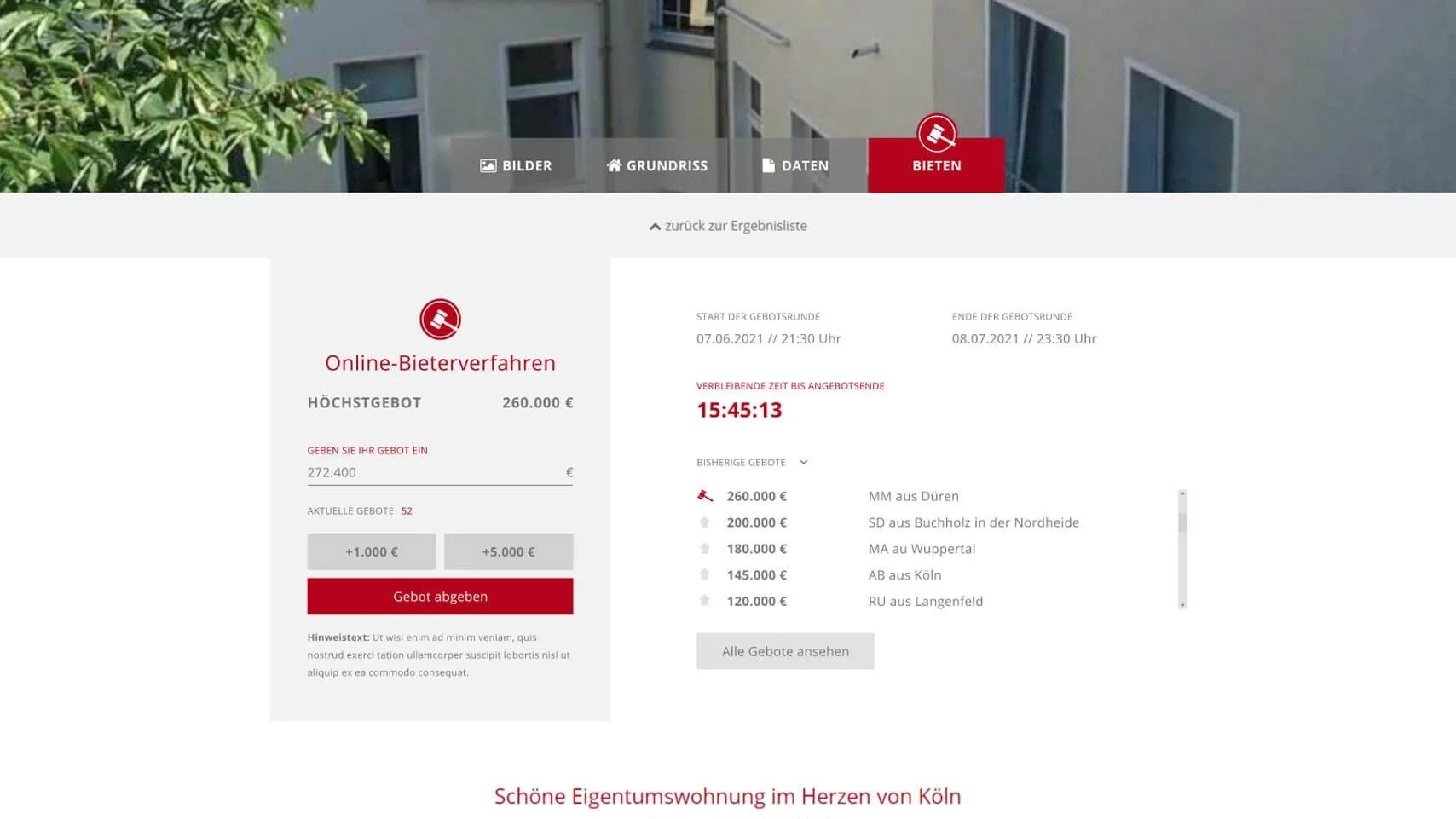 Online-Bieterverfahren