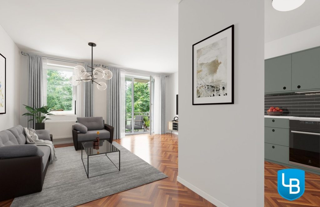 Wohnzimmer I Immobilienangebot - Kiel - Alle - Junge 2,5 Zimmer-Wohnung mit Balkon und Tiefgaragen-Stellplatz.