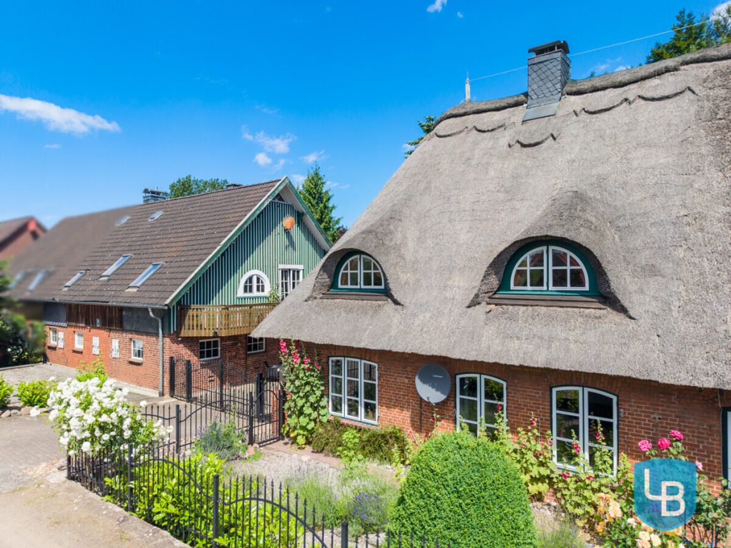 Immobilienangebot - Lebrade - Alle & Rest (Wohnen) - Außergewöhnlich vielseitig – Reetdachkate mit zusätzlicher Haushälfte in Lebrade