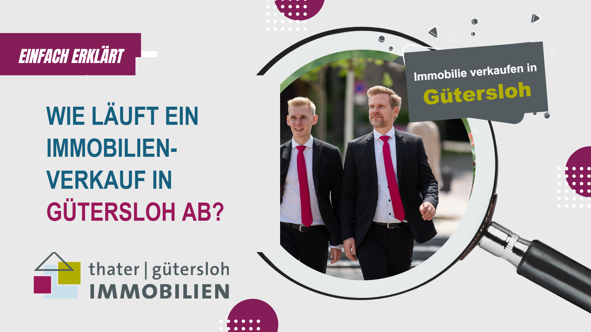 Wie läuft ein Immobilienverkauf in Gütersloh ab? – Titelgrafik von thater IMMOBILIEN