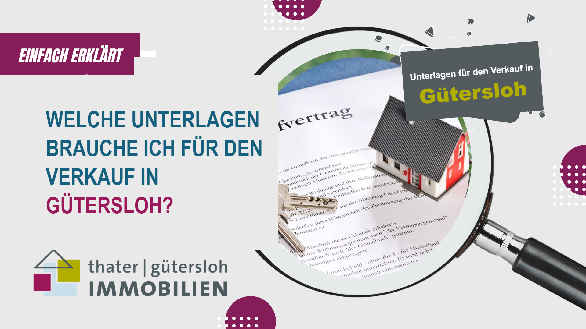 Unterlagen für den Immobilienverkauf in Gütersloh