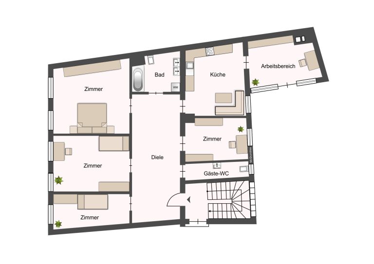 Immobilienangebot - Bamberg - Alle - Zentrale 4-Zimmer-Wohnung im Gärtnerviertel, Bamberg