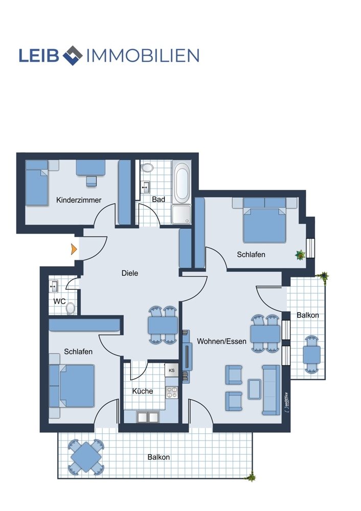 Immobilienangebot - Coburg - Alle - Helle 4-Zimmer-Wohnung mit Dachterrasse, Balkon, Einbauküche und Stellplatz in gepflegter Anlage