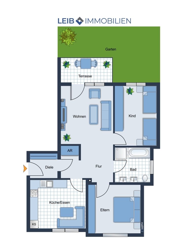 Immobilienangebot - Rödental - Alle - Sehr gepflegte 3-Zimmer-Wohnung mit Terrasse und Garage -Ideal zur Eigennutzung oder Kapitalanlage!