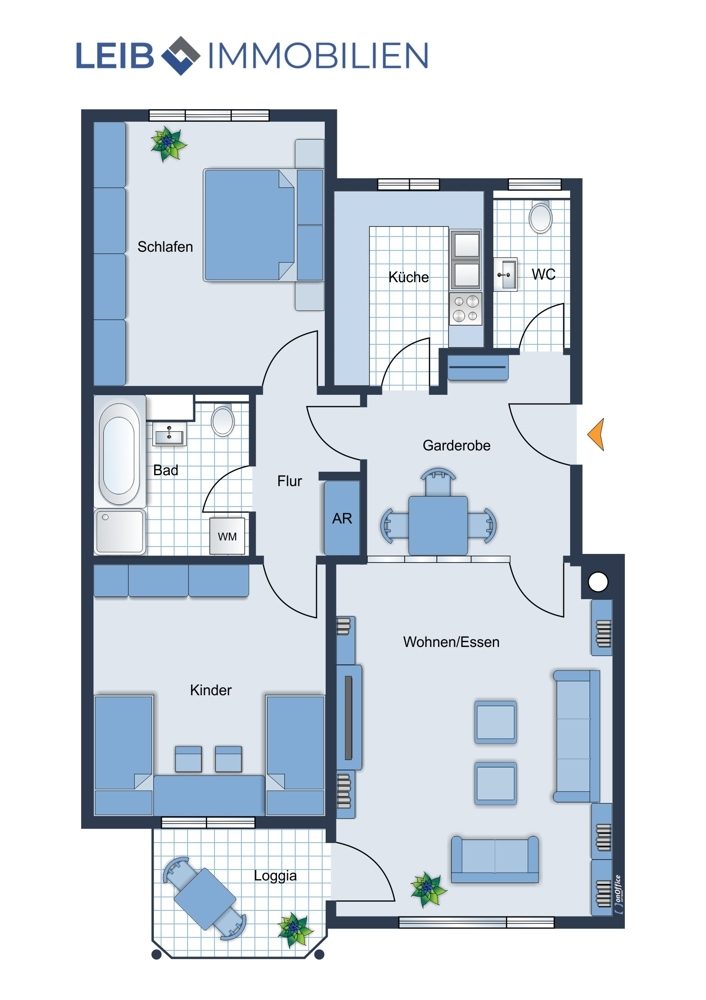 Immobilienangebot - Coburg - Alle - Großzügige 3-Zimmer-Wohnung mit KFZ-Stellplatz, Nähe Hochschule Coburg