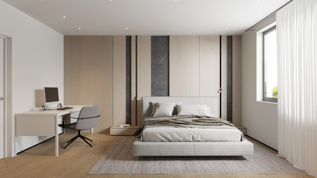 Visualisierung eines Schlafzimmers des Neubau-Projekts in Schleusingen - Leib Immobilien