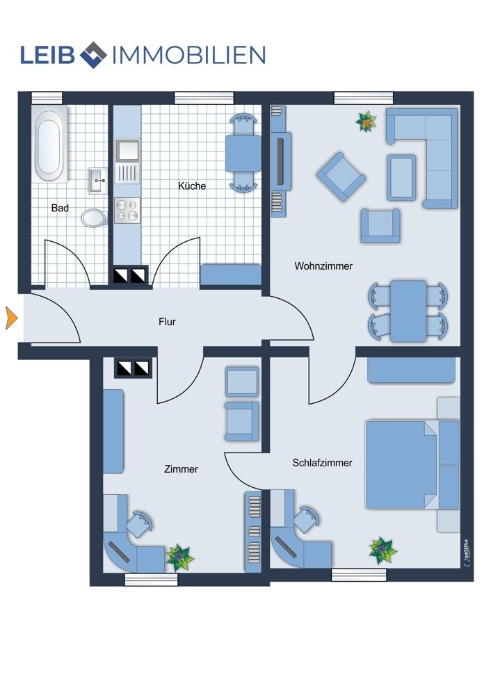 Immobilienangebot - Bamberg - Alle - RESERVIERT Top Lage: Attraktive 3-Zimmer-Wohnung nahe Hain mit moderner EBK & neuer Heizung