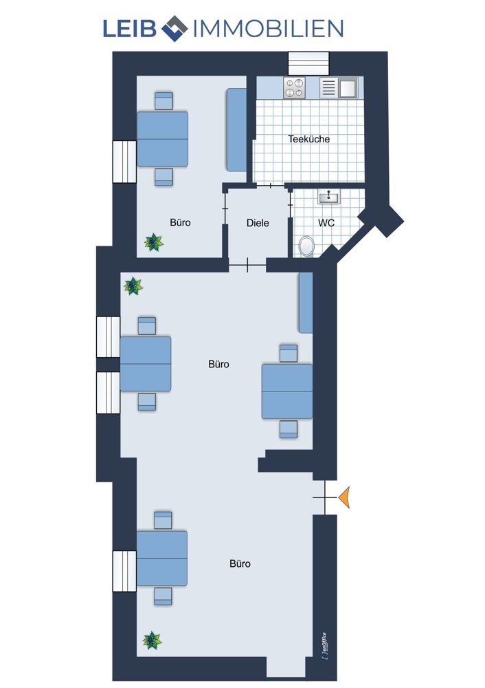 Immobilienangebot - Coburg - Alle - Attraktive Büroeinheit in denkmalgeschütztem Gründerzeithaus im Coburger Zentrum