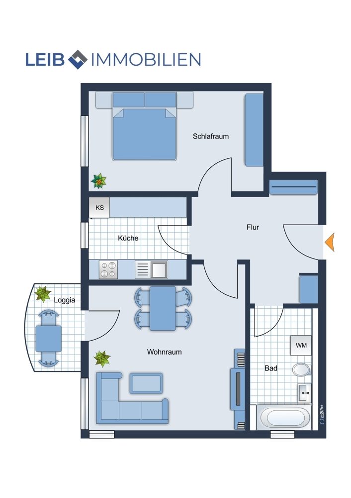 Immobilienangebot - Schleusingen - Alle - Schön geschnittene Wohnung mit Balkon und Blick ins Grüne in Schleusingen, sofort einzugsbereit!