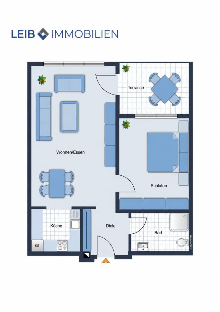 Immobilienangebot - Rödental - Alle - Ideal für Eigennutzer & Kapitalanleger – 2-Zimmer-Wohnung mit Terrasse