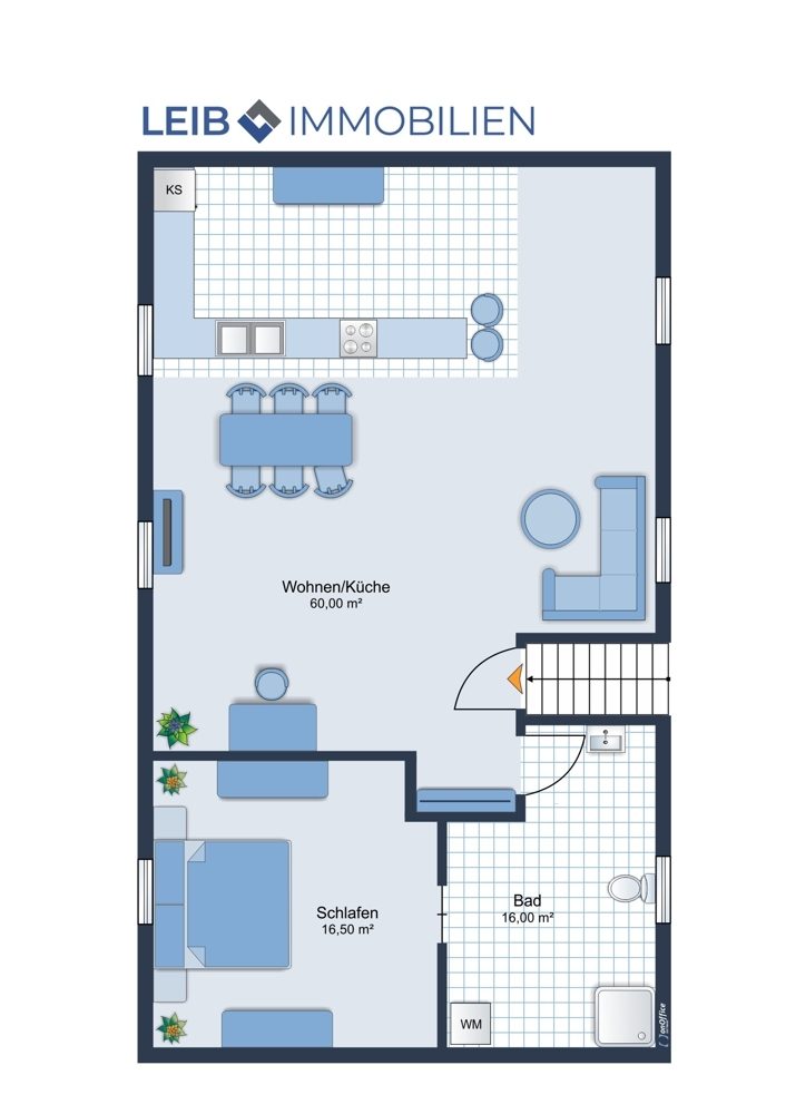 Immobilienangebot - Dörfles-Esbach - Alle - Moderne Dachgeschosswohnung mit hochwertiger Einbauküche und Terrasse