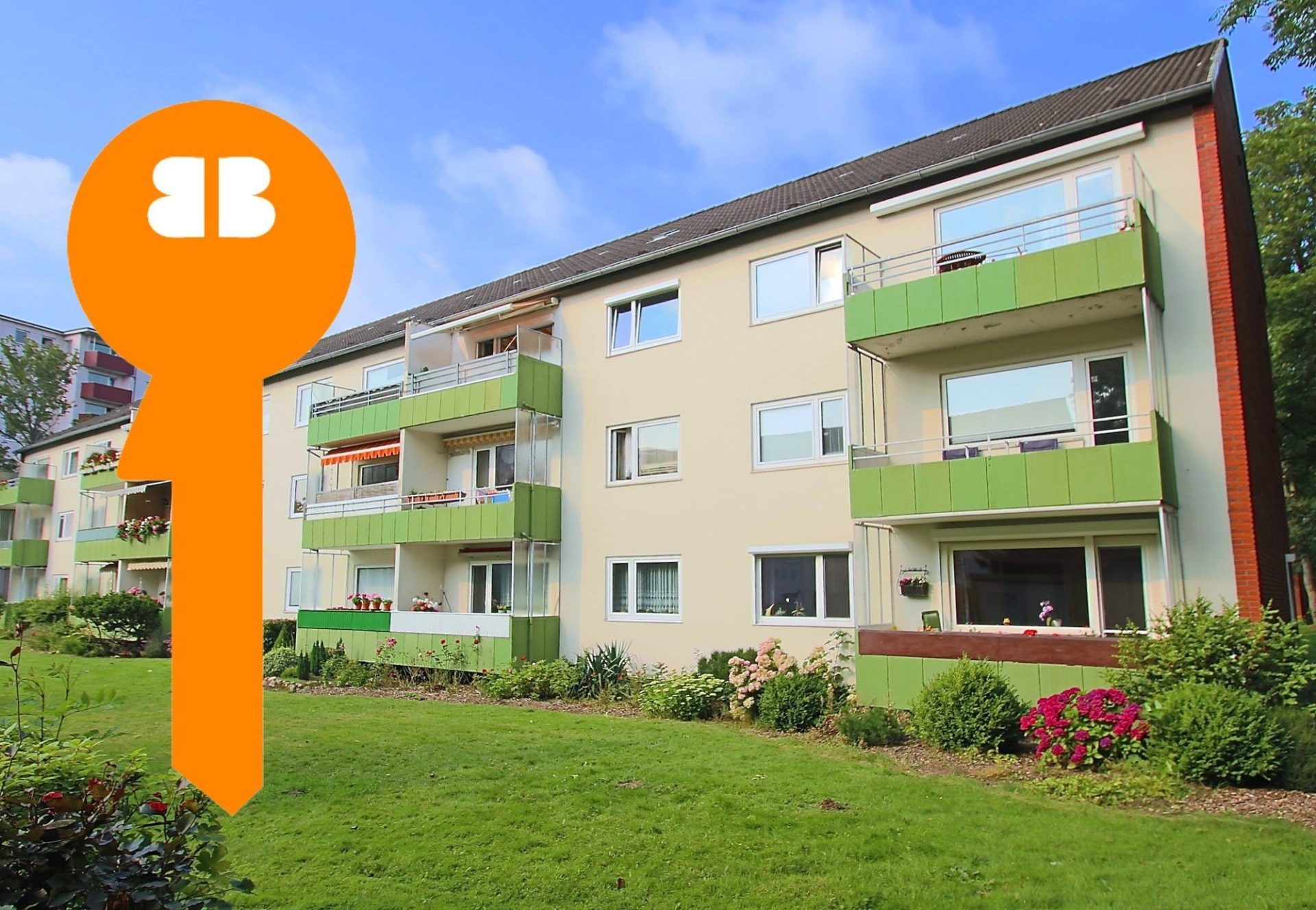 Immobilienangebot - Flensburg - Alle - Gemütliche, teilmodernisierte 3-Zi.-Wohnung mit Balkon und Stellplatz! Modernes Bad, Rolläden, ... !