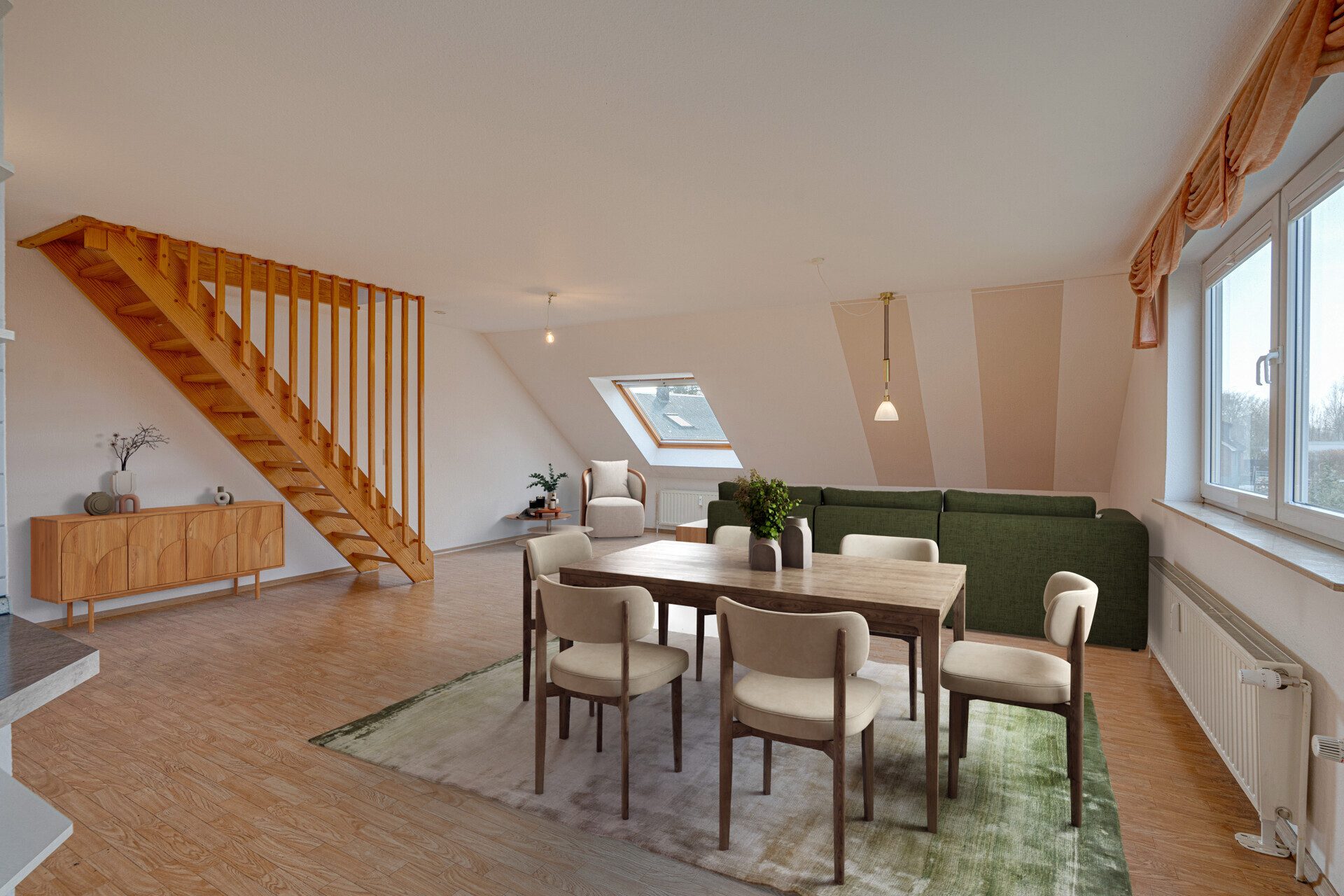 Immobilienangebot - Husby - Alle - Husby: Sonnige Dachgeschosswohnung mit großzügiger Raumaufteilung, Keller und Stellplatz