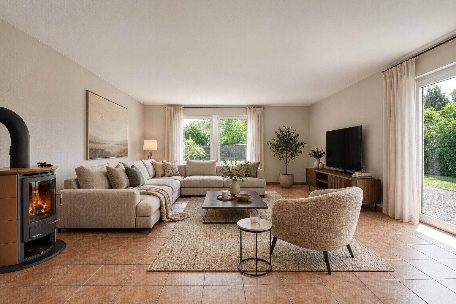 Immobilienangebot - Großenwiehe - Alle - Familienfreundlich & ruhig: Winkelbungalow mit 5 Zimmern, 157 m² Wohnfläche und 1.000 m² Grundstück