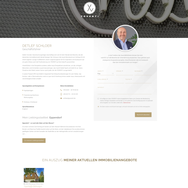 Neue YOVENTI-Website: Unterseite Mitarbeiter Detlef Schloer