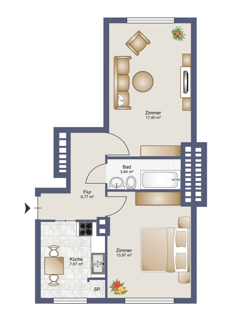 Immobilienangebot - Hamburg - Alle - Nähe Stadtpark: schöne, renovierungsbedürftige Endetagen-Wohnung in ruhiger Nebenstraße