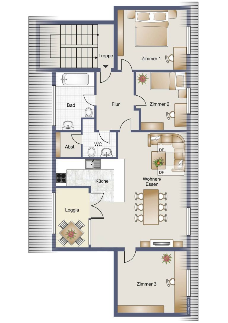 Immobilienangebot - Hamburg / Barmbek-Süd - Alle - Barmbek-Süd | moderner, hochwertiger Dachgeschoss-Ausbau mit großzügiger Loggia