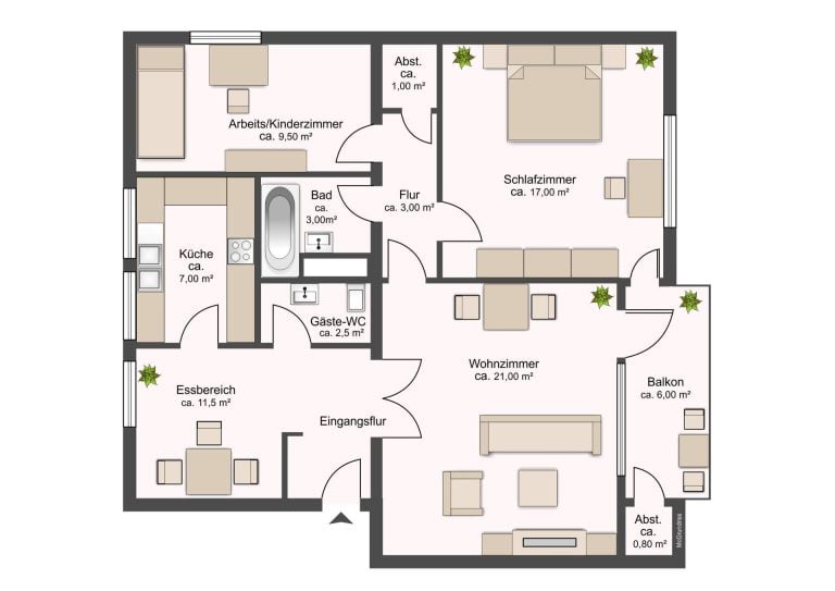 Immobilienangebot - Norderstedt - Alle - Renovierte, schicke Wohnung mit Sonnenbalkon in Top-Lage!