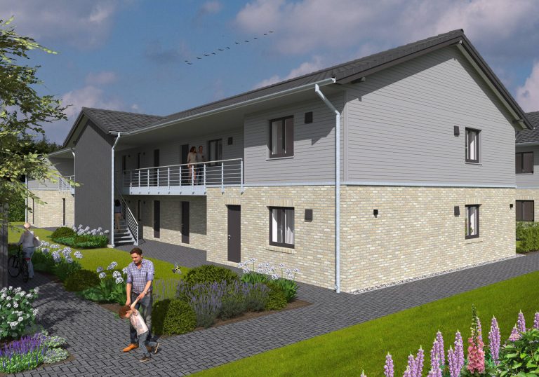 Immobilienangebot - Bredstedt / Borsbüll - Alle - Einladende 2,5 Zimmer Neubauwohnung im Luftkurort Bredstedt mit Stellplatz und KFW 40 Förderung!