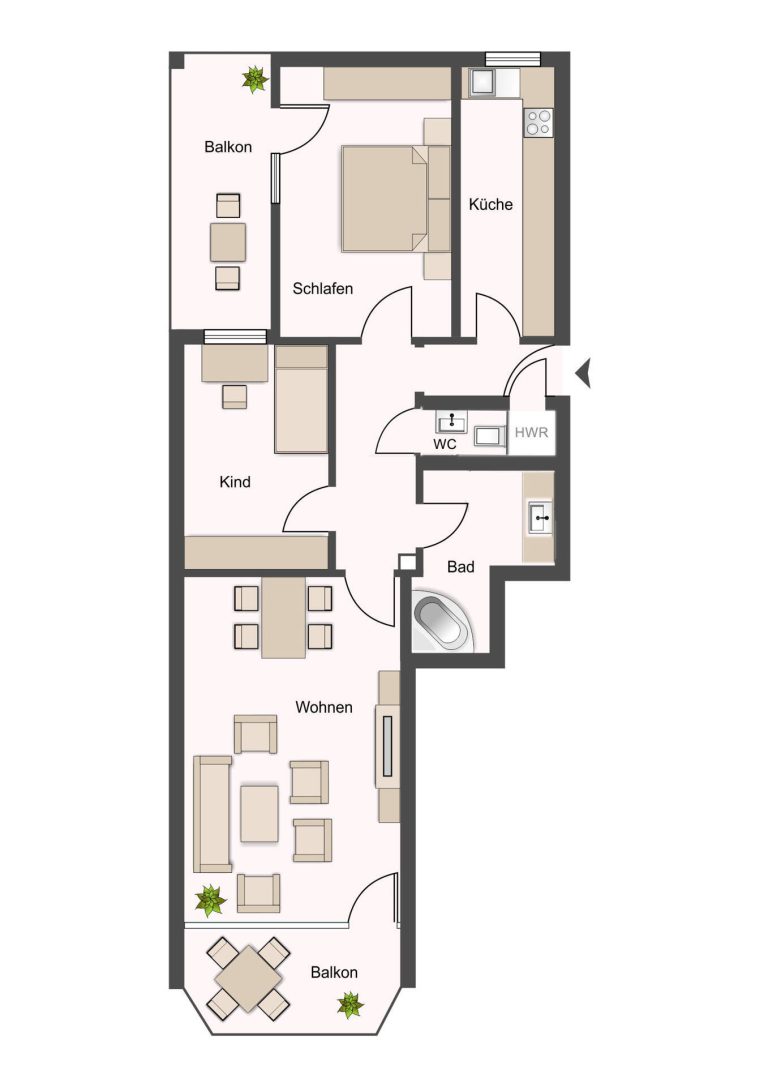 Immobilienangebot - Hamburg - Alle - Urbanes Wohnen im lebendigen, grünen Zentrum von Niendorf mit zwei Balkonen & TG-Stellplatz