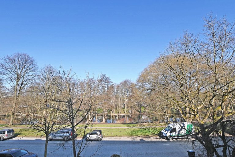 Immobilienangebot - Hamburg / Alsterdorf - Alle - Helle, sonnige Eigentumswohnung - Ruhiges, grünes Wohnen direkt am Alsterlauf mit Kamin und TG