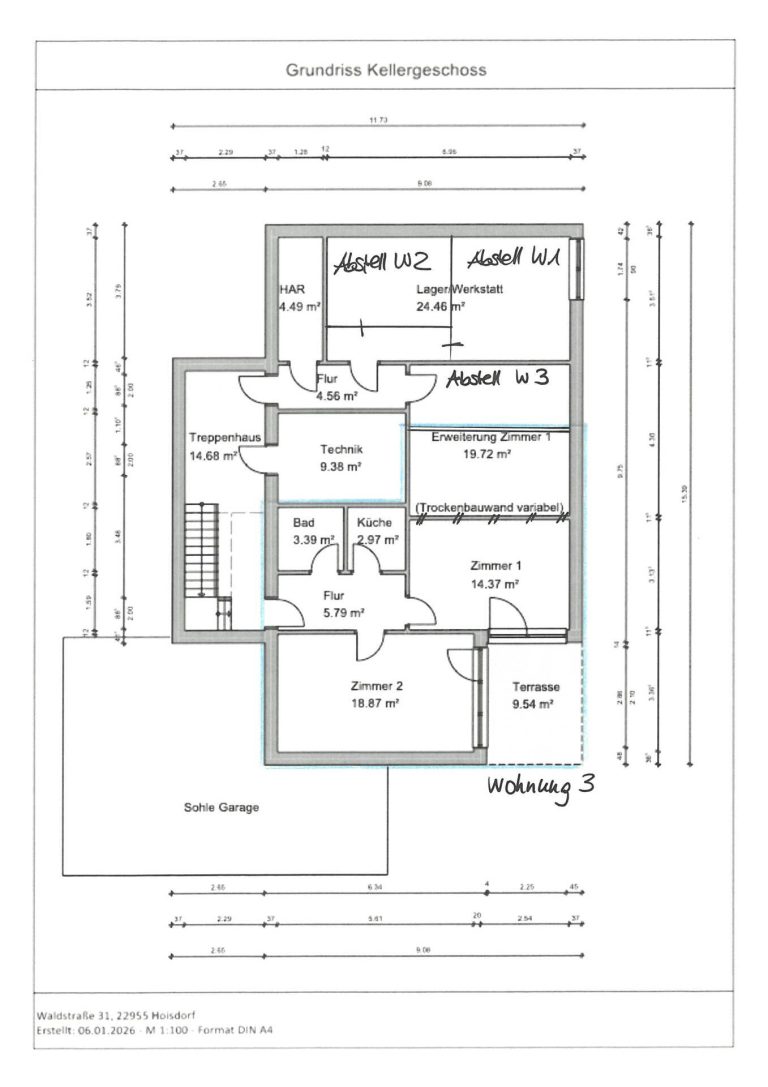 Immobilienangebot - Hoisdorf - Alle - Metropolregion Hamburg: Dreifamilienhaus, ökologisches Konzept plus Baugrundstück in zweiter Reihe