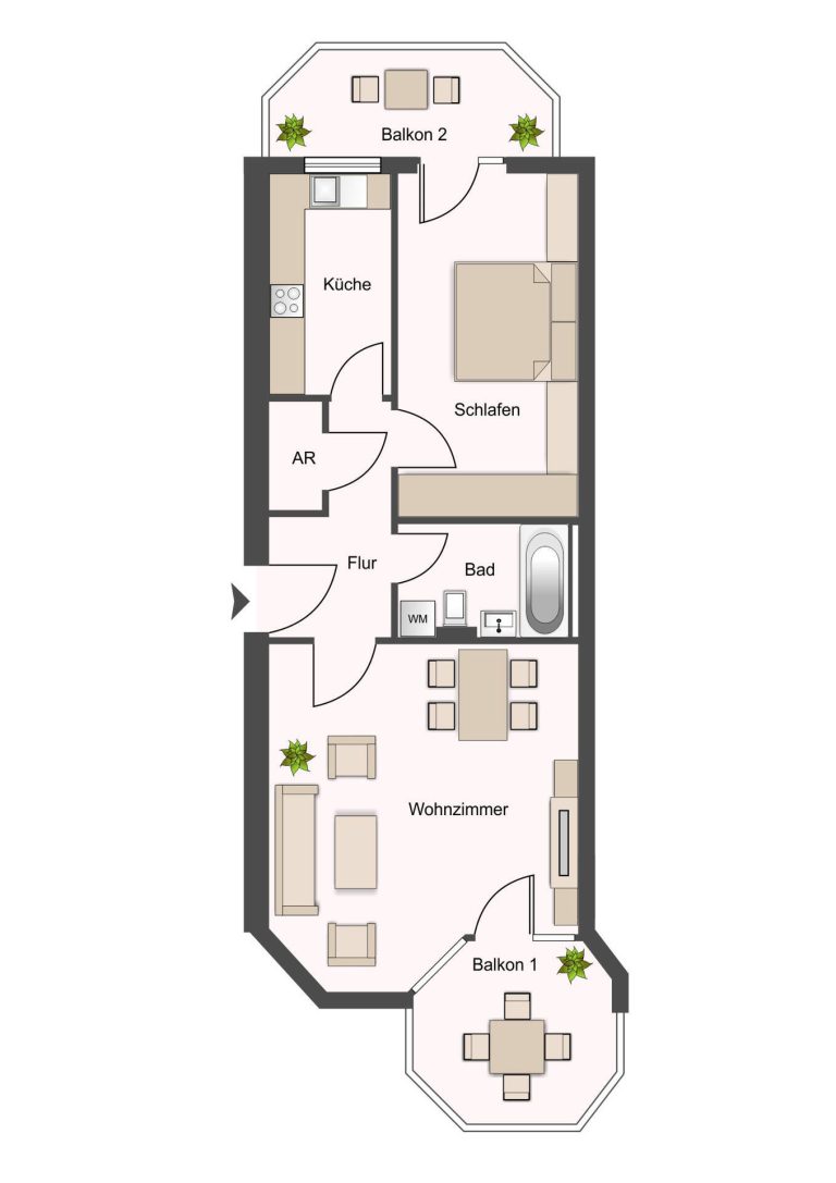 Immobilienangebot - Hamburg - Alle - Grün gelegen & gut versorgt | Eigentumswohnung mit zwei Zimmern, zwei Balkonen und TG-Stellplatz!