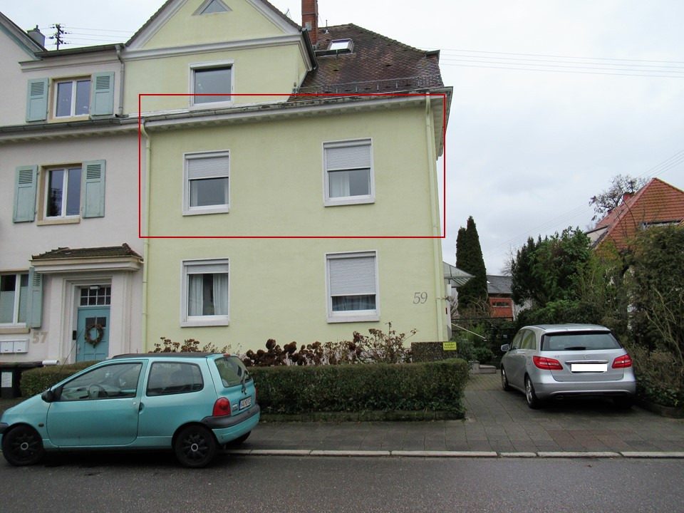 Immobilienangebot - Karlsruhe / Weiherfeld-Dammerstock - Alle - Gepflegte 3-Zimmerwohnung in einem 3-Familienhaus.