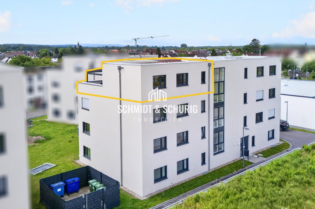 Immobilienangebot - Bruchsal / Büchenau - Alle - Eigentumswohnung in gehobener Ausstattung mit Dachterrasse