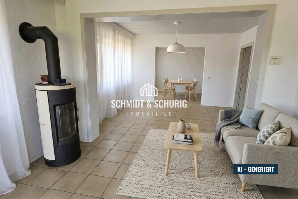 Immobilienangebot - Kraichtal / Bahnbrücken - Alle - Großzügige Erdgeschosswohnung mit Garten, Balkon und Kamin in Kraichtal-Bahnbrücken