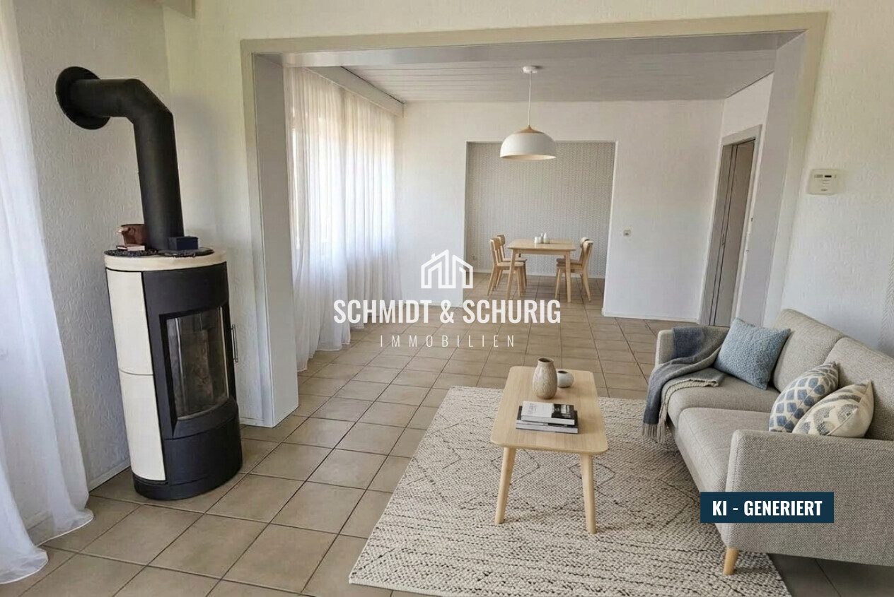 Immobilienangebot - Kraichtal / Bahnbrücken - Alle - Großzügige Erdgeschosswohnung mit Garten, Balkon und Kamin in Kraichtal-Bahnbrücken