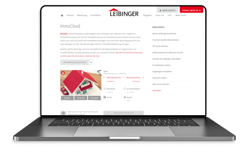 Immobilienbewertung mit der ImmoCloud - Leibinger Immobilien Tuttlingen