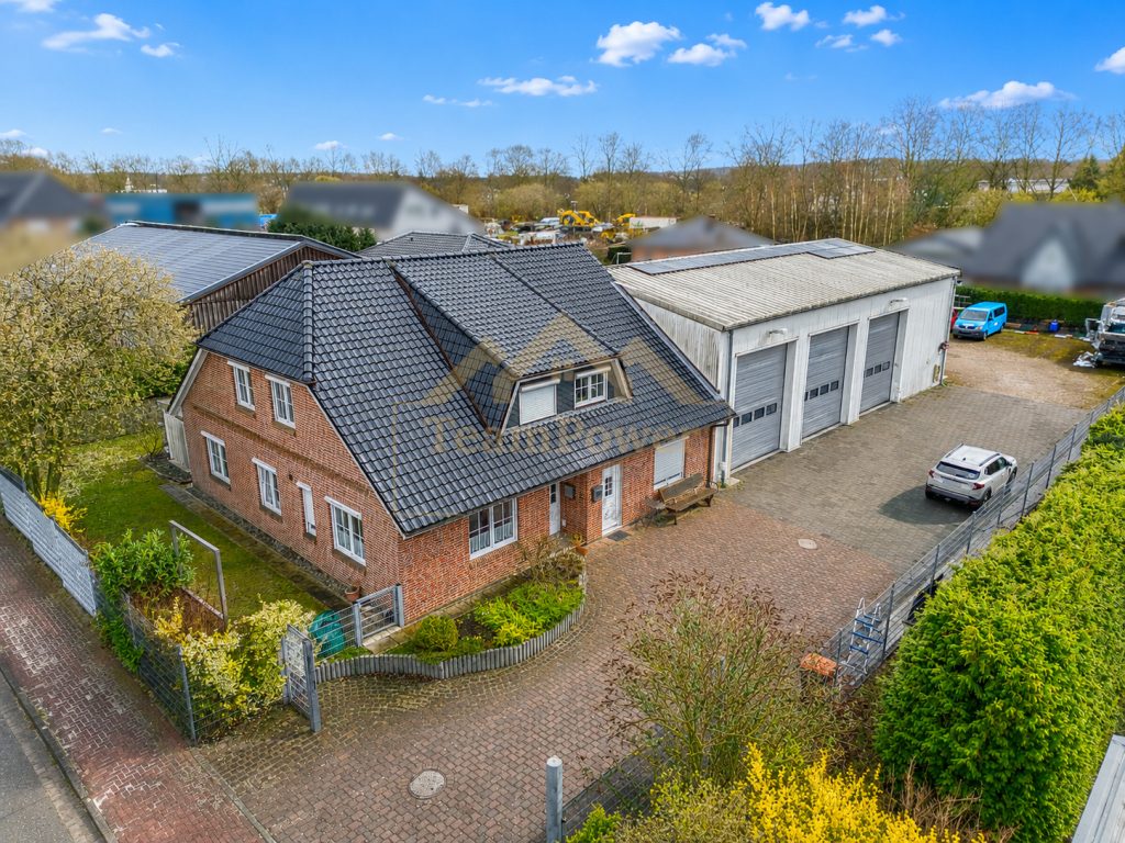 TeamPower Immobilien GmbH - Immobilienangebot - Großenaspe - Alle - Besondere Gewerbe-Immobilie - Arbeiten und Großzügiges Wohnen - Alles unter einem Dach !