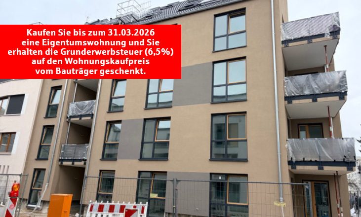 Immobilienangebot - Bonn - Wohnung - AKTION - Grunderwerbsteuer (6,5%) geschenkt!*
Einzug noch in diesem Jahr!