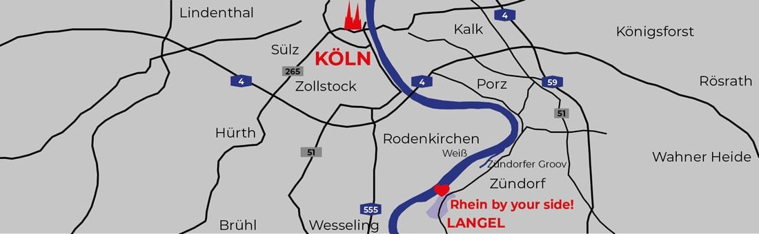S Immobilienpartner GmbH - Immobilienangebot - Köln - Langel- Wohnungen - Karte Makroumfeld - IHR NEUES ZUHAUSE ERWARTET SIE!