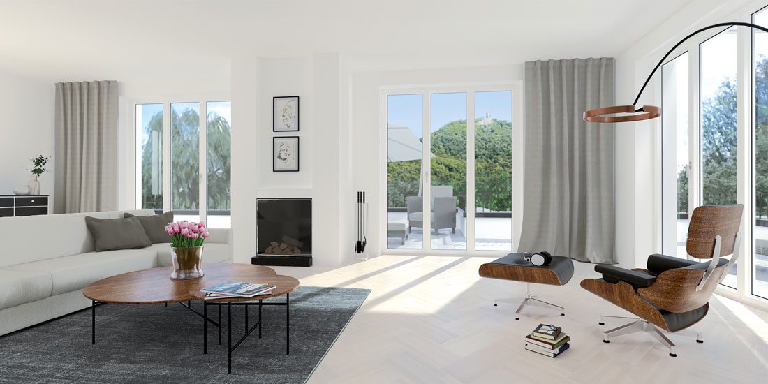 Sophienpark-Villen - Visualisierung - Innenraum Wohnzimmer