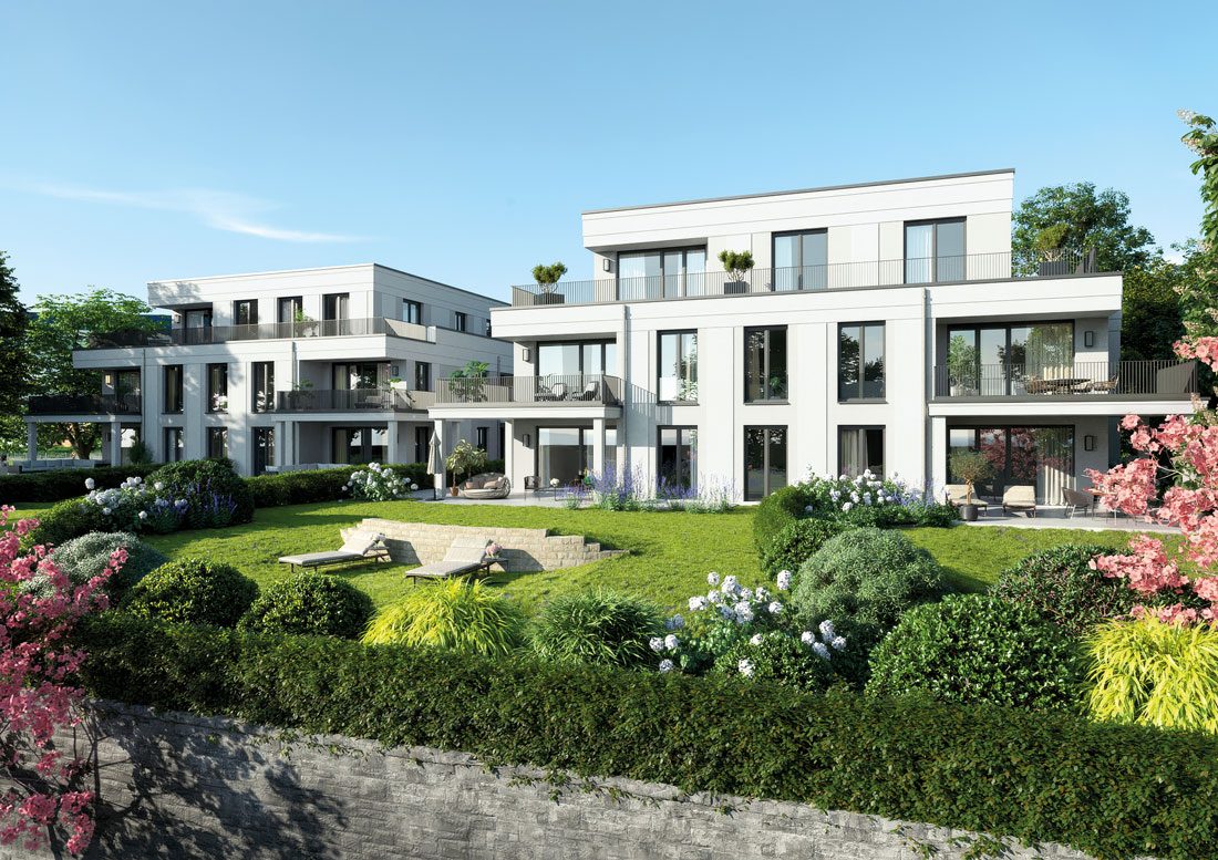 Sophienpark-Villen - Visualisierung - Gartenansicht